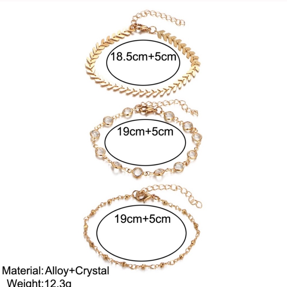 ✨Sexy Gold Plated Crystal Embellished Anklets✨ - Picture 3 of 6